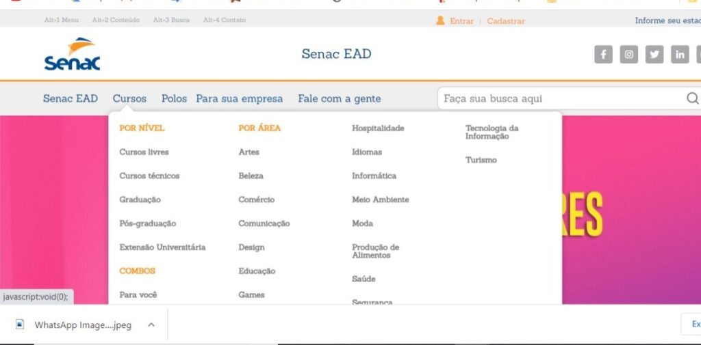 Cursos de Idiomas SENAC 2023 Inscrições