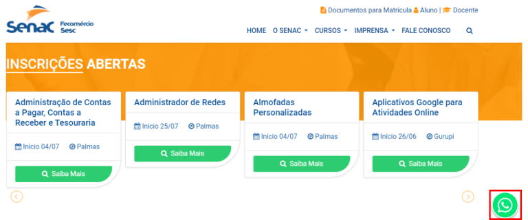 SENAC TO 2024: Inscrições E Vagas SENAC (Cursos Grátis EAD)